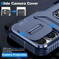 thumbnail image 3 of For iPhone 16 Pro Max Slim Fit Shockproof Hybrid with Slide Camera Cover & Rotated Ring Kickstand, [Military-Grade] Phone Case For iPhone 16 Pro Max 6.9",Blue,For iPhone 16 Pro Max, 3 of 8