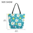 thumbnail image 5 of FORMRS Womens Canvas Tote Bag with Zipper Inner Pocket Shoulder Handbag, Small Daisy, 5 of 7