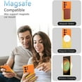 thumbnail image 6 of Magnetic Case for Samsung Galaxy S23 Ultra 5G, Luxury Gradient Neon Color Case Compatible with MagSafe Charger Cover with Camera Lens Protector Pretty Case for Women and Girl - Orange Yellow, 6 of 7