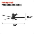 thumbnail image 4 of Honeywell Graceshire 52 Inch Ceiling Fan with Ring Light and Remote, Matte Black, 4 of 12