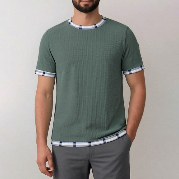 Men's Solid Color Basic Casual Short Sleeve Crewneck T-Shirt