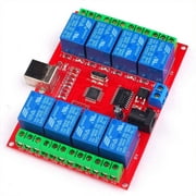 12V USB 8 Channel Controlled Relays Module Board Programmable Computer Control USB Relays for Automation Robotics