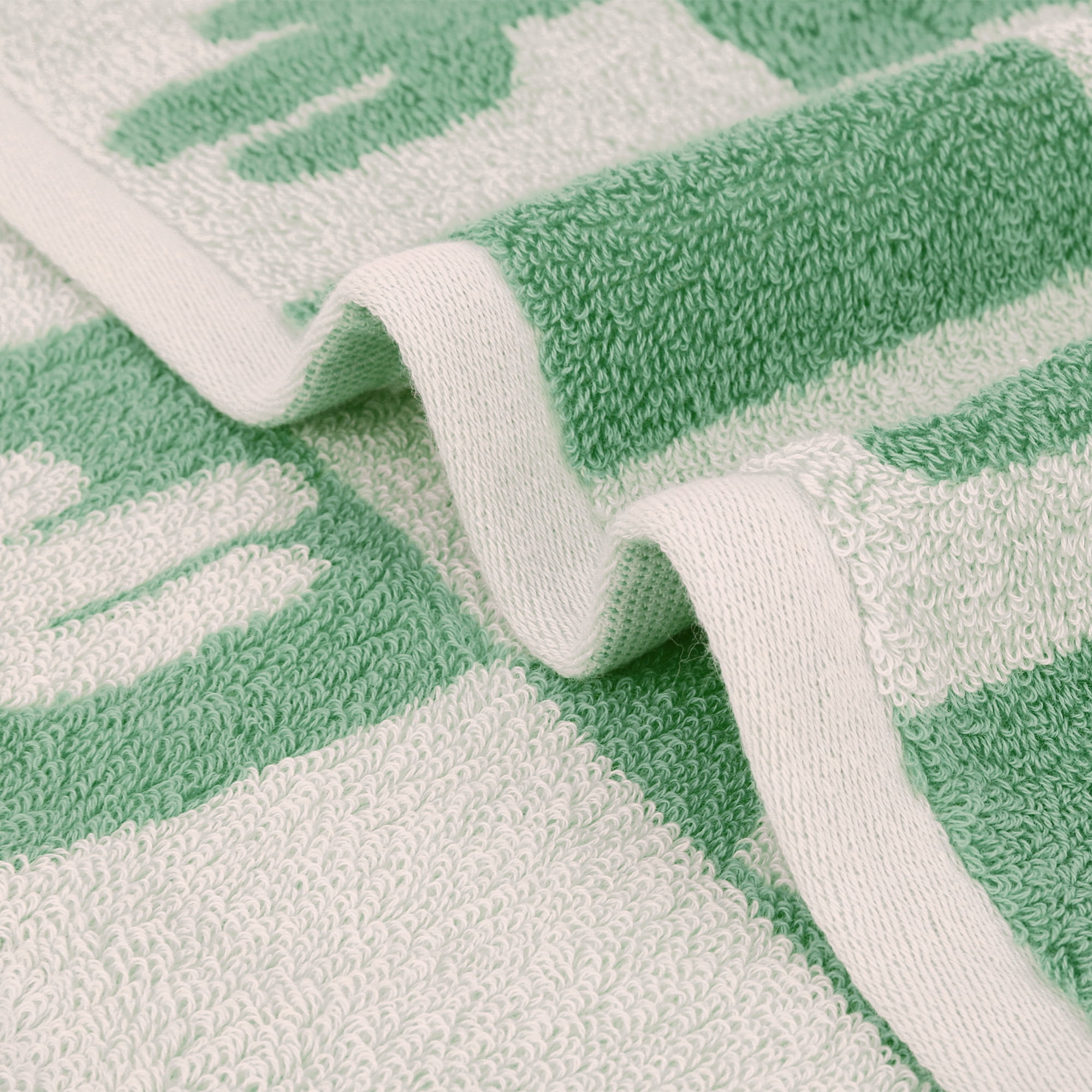 Unique Bargains Color Block Plaid Cotton Bathroom Hand Towels Green-Coconut Tree 2-Piece