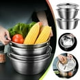 thumbnail image 1 of Xihbxyly Rallador Multifuncional de Acero Inoxidable, Escurridor de Cocina, Colador para Verduras, Resistente Al Óxido, Fácil de Limpiar, para Uso Doméstico, Picnic, Juego de 3 Piezas, 26 Cm, 1 of 7