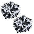 thumbnail image 1 of Plastic Cheer Pom Poms Cheerleading Cheerleader Gear 2 pieces one pair poms(White/Black), 1 of 2