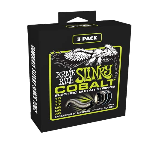 Ernie Ball Regular Slinky Cobalt Electric Guitar Strings 3 Pack - 10-46 Gauge