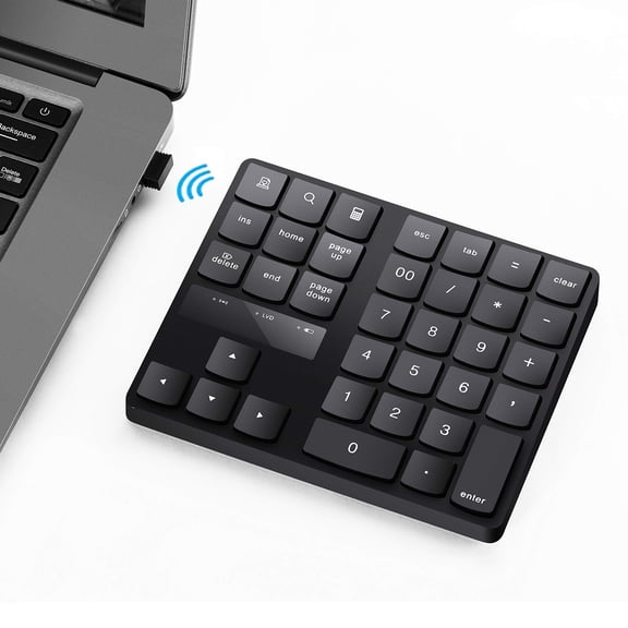 35-Key Portable USB Wireless Numeric Keypad, Ultra-Silent & Rechargeable External Number Pad for MacBook, Windows Laptop, and Desktop