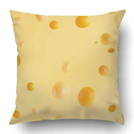 BPBOP Yellow Chees of Fresh Swiss Cheese Orange Closeup Emmental Hole Slice Organic Cheddar Gourmet Pillowcase 18x18 (Best Organic Cheese Brands)