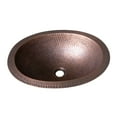 thumbnail image 3 of SINDA Antique Copper Oval Shape Bathroom Sink, 16 Gauge Thick, Hammered,Drop-In or Undermount with Pop-Up Drain, 3 of 6
