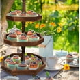 thumbnail image 5 of 3-Tier Rustic Black Wooden Serving Tray | Farmhouse Cupcake Stand & Kitchen Organizer | 27"x15" Tall Tiered Tray for Dining Table, Fall Decor, Country Home Decor, 5 of 15