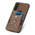 thumbnail image 2 of Compatible with Samsung Galaxy A56 5G, Classic Card Slots 360 Rotating Finger Ring Kickstand PU Leather + TPU Frame Magnetic Closure Back Case Cover for Samsung Galaxy A56 5G, Brown, 2 of 11
