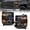 Black Amber, variant on For 2014-2015 Chevy Silverado 1500 Chrome Amber Headlights Headlamps L+R Pairs