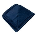 thumbnail image 3 of 24 Pack of Bulk Wholesale 60”L x 50”W Chenille 250 GSM Throw Blankets for Fall, Winter, Spring, Summer, Beds, Couches, Loveseats and Pets in Navy Blue, 3 of 9