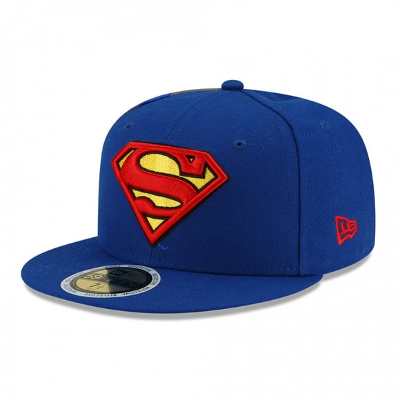 Superman 845365-71-2fitted DC Comics Classic Symbol New Era 59Fifty Fitted Flat Bill Hat&#44; 7.5 Fitted