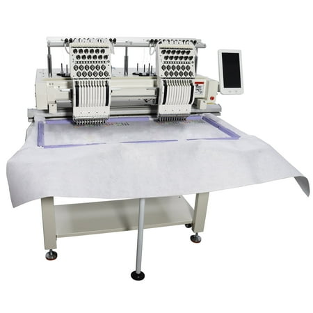 Commercial Embroidery Machine 2-Heads 12 Needles with Infrared Positioning and 10inch LCD Screen