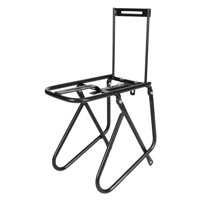 Portaequipajes delantero para bicicleta, capacidad de 15 kg, accesorio robusto y multiusos, color negro, instalación rápida con protectores laterales,