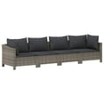 thumbnail image 3 of vidaXL 9 Piece Garden Lounge Set with Cushions Grey Poly Rattan, 3 of 5