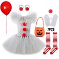 thumbnail image 3 of Disfraz de payaso de Halloween para niñas, vestido de tutú para niños de 2 a 12 años, ropa gris de fantasía para carnaval, conjuntos de Cosplay de Joker para fiesta, 3 of 5