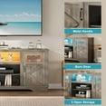 thumbnail image 4 of NEILA Charming 34-Inch Tall Farmhouse TV Stand with LED Lights – Enhance Your Living Room or Bedroom! Perfect for TVs Up to 65 Inches, Ample Storage, and Convenient Power Outlet,Gray, 4 of 7