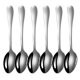 thumbnail image 1 of Juego de 6 cucharaditas de cucharas de té de acero inoxidable, para el hogar, restaurante de cocina, mango cuadrado plateado, 1 of 5