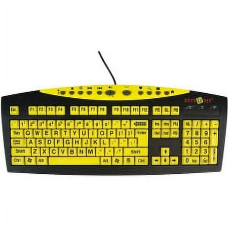 UPC: 0654650009915 | Ablenet 10090103 Keys-U-See Large Print USB Wired Keyboard – Black  Yellow