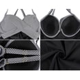 thumbnail image 6 of Firpearl Womens Underwire Tankini Tops Only V Neck Swimsuit Relaxed Fit Swimwear A Lined Flowy Swim Top Black&White Stripe US8, 6 of 6