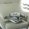 thumbnail image 3 of 16" Throw Pillow Cover with White on Black Tribal Pattern and Corner Tassels, Black & White, 3 of 6
