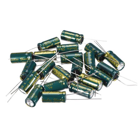 Green Aluminum Radial Electrolytic Capacitor Low ESR 1500uF 10V 8x16mm 20pc