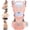 Pink, variant on Derstuewe Baby Carrier, Baby Backpack Wrap for Infants Newborn with Hip Seat Lumbar Support , Soft Grey