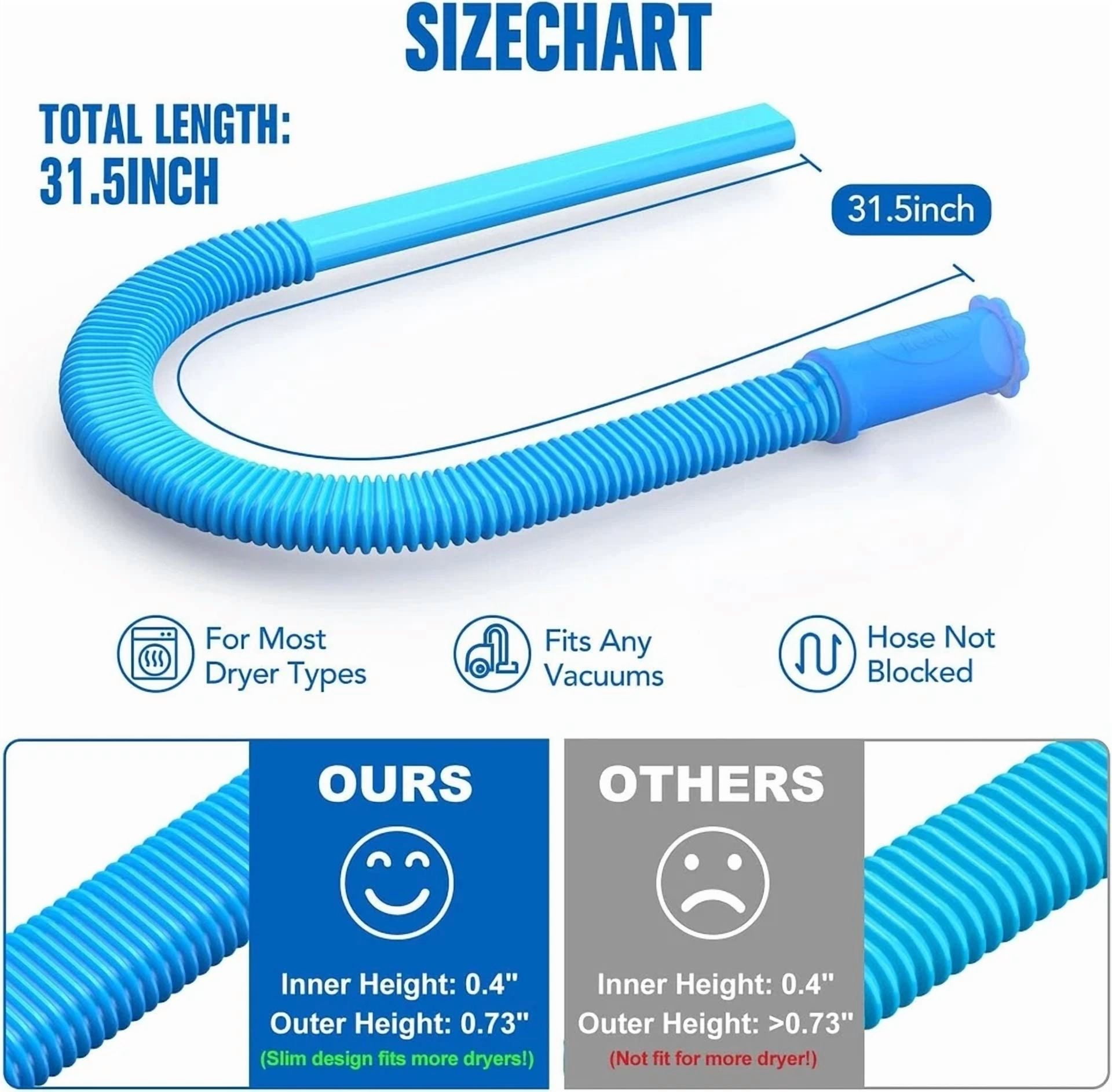 CRESTIN- Dryer Vent Cleaning Kit - Vacuum Hose Attachment For Efficient Lint Removal