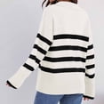 thumbnail image 5 of XFLWAM Women's Fall Winter Sweaters Lapel V Neck Long Sleeve Striped Chunky Knit Oversized Pullover Sweater Jumper Tops XXL, 5 of 8