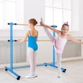 thumbnail image 3 of Gymax Portable 4FT Freestanding Double Dancing Ballet Barre Bar w/ 5 Adjustable Heights Blue, 3 of 10