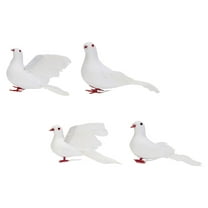 LITINKIMI Simulation Dove Decor White Foam 4Pcs for Christmas Tree Decor