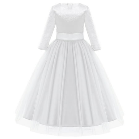 

Christmas Dresses for Girls Winter Velvet Dress Toddler Xmas Holiday Outfit Fall Photoshoot Pageant Party Maxi Tulle Evening Gown Dresses Kids Princess Wedding 2-3 Years White