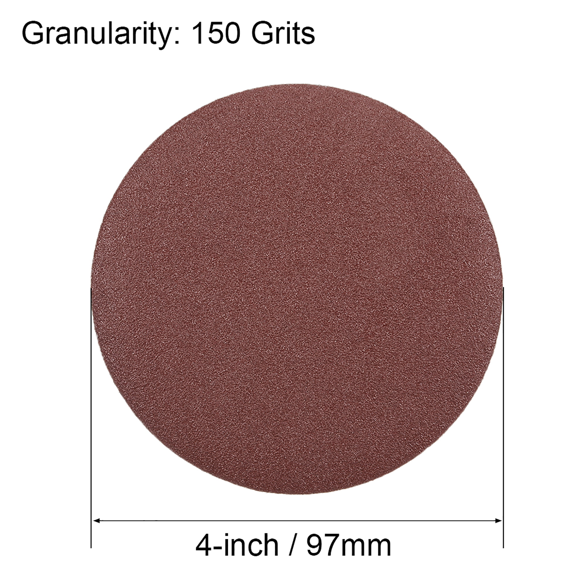 sourcing map 4-Inch Sanding Disc 240 Grits Aluminum Oxide Flocking Back Sandpapers for Sanders 50 Pcs