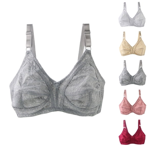 Loopsun Women's Bras Plus Size, Women Plus Size Thin D Cup Wireless Push Up Bra Red, 4XL