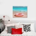 thumbnail image 4 of Kdxio Pink Float Ring On Beach Pattern Canvas Wall Art for Living Room Wall Decor for Bedroom Bathroom Modern Framed Canvas Art Prints Ready to Hang,Horizontal, 4 of 6