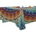 thumbnail image 3 of Bohemian Mandala Pattern Tablecloth Rectangle Colorful Vintage Polyester Table Cloth Large Square Table Cover for Dining Kitchen Party 54"x54", 3 of 6