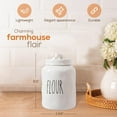 thumbnail image 4 of Pot à Farine en Céramique, Design Moderne Rae Dunn avec Phrase "Fourrure", Décoration et Organisation de Cuisine, Conteneur Hermétique pour Stockage de Farine, 9.5 Pouces H x 3.94 Pouces P, Blanc, 4 of 4