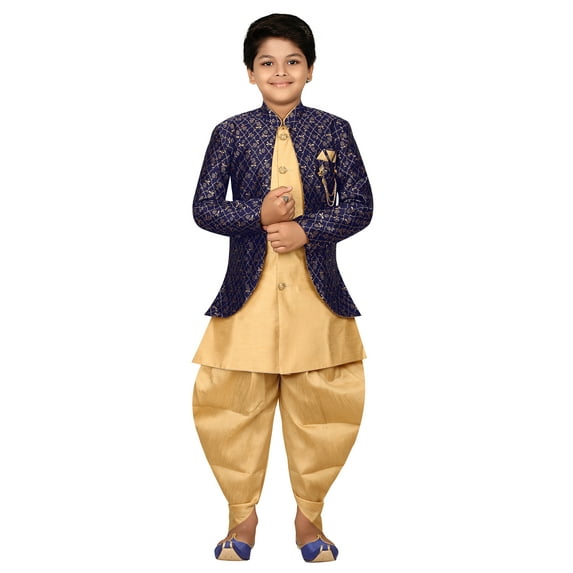 Ahhaaaa Kids Ethnic Indo Western Sherwani Kurta and Dhoti Pant Set for Boys