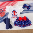thumbnail image 2 of WUANDIXFA 4th of July Baby Girl Clothes Bow/Ice Cream Print Romper Short Skirt Sets My First 4th of July Baby Girl Outfit (Blue, 6--9 Months), 2 of 8