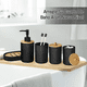 thumbnail image 4 of "Juego De Accesorios Baño 5 Pzs Dispensador Bambú Y Plástico Lab.G Negro ", 4 of 5