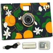 Paper Shoot Camera Summer Bloom Orange 18MP Point & Shoot Digital Camera with Rechargeable AAA Batteries, Orange, 1 (New)