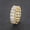 Gold, variant on Mens Hip Hop Ring 7mm Single Row Rectangular Zircon Copper Ring Inlaid Gold Platinum Unisex Geometric Round