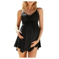 thumbnail image 1 of Pregnant Woman Two Piece Set Of Solid Color Cross Strap Maternity Swimsuit Skirt, 1 of 6