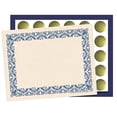 thumbnail image 2 of Hayes Publishing Art Deco Set - Blue Border Paper, Plain Folders, Gold Seals, 2 of 3