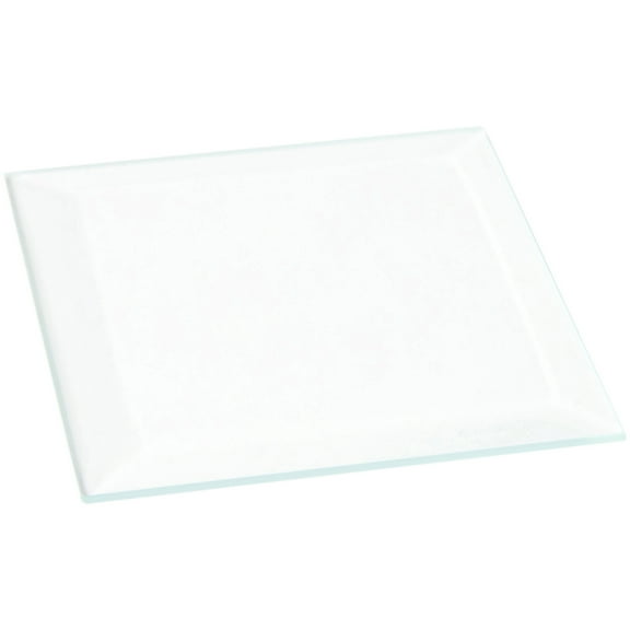 Plymor 2.5" Square, 3mm Thick Beveled Clear Glass, Pack of 6