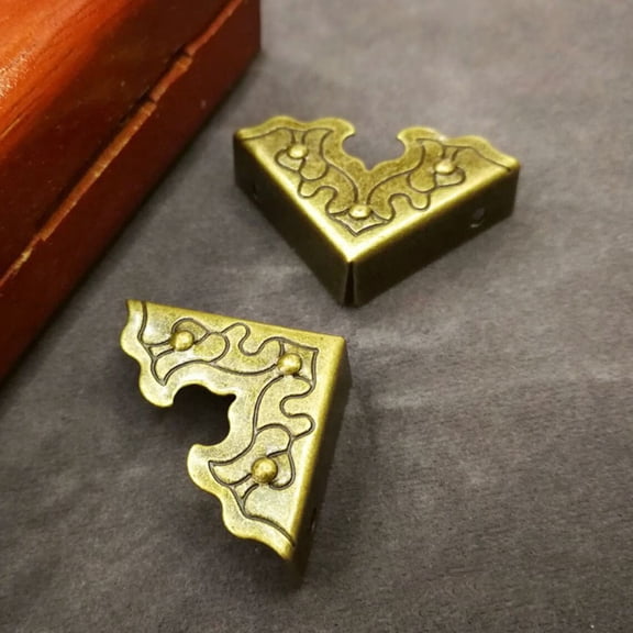 LEORX 20Pcs Chinese Style Corner Protectors Golden Antique Decorative Edging Guards for Table Furniture