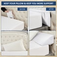 thumbnail image 4 of Oaskys Queen-Sized Headboard Wedge Pillow, Memory Foam Pillow with Side Pockets & Removable Cover, Soft and Supportive Headrest, Ergonomic Design for Acid Reflux & Back Pain Relief, 4 of 9