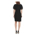 thumbnail image 2 of JESSICA HOWARD Womens Black Ruched Flutter Jewel Neck Above The Knee Evening Sheath Dress Petites 14P, 2 of 4